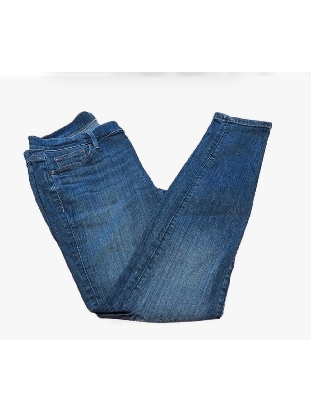 AnnTaylor Loft Women’s Modern Skinny Jeans Stretch Raw Hem Blue Denim SZ 26/2